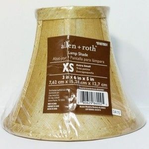 Allen + Roth XS Lamp Shade #0187851 New 3 x‎ 6 x 5 inch Tan Brown Clip-On